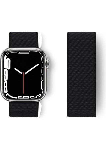 LISINYA192 Apple Watch 42MM Hasırlı Cırtcırtlı Kordon - Ürün Rengi : Mor