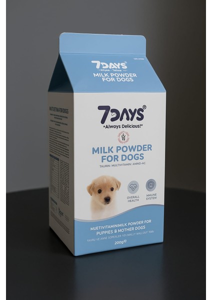 7days Yavru ve Anne Köpekler Için Multivitaminli Süt Tozu 200 Gram