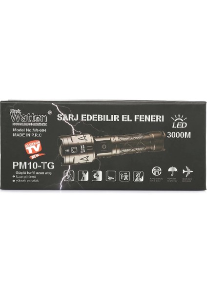 Bfs 3000 Lümen Güçlü El Feneri WT-604