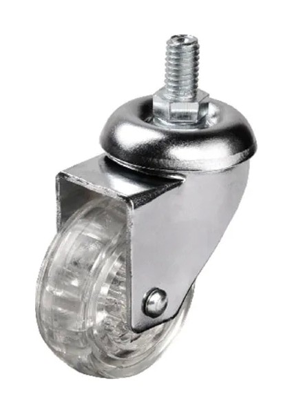 302 - 50X20 mm Şeffaf Makaralı Vidalı Teker