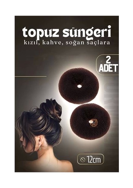 Bfs Kahve Saç Topuz Süngeri 2 Adet 12 cm Çap 5 cm Kalınlık