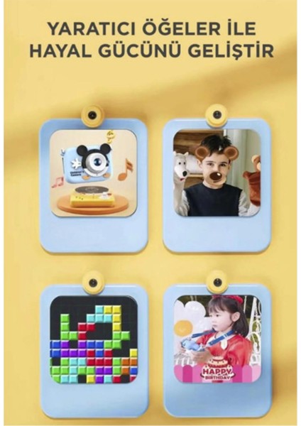 Mini 1080P Hd Çocuk Kamera Dijital Fotoğraf Makinesi 2.0 Inç Ekran 5 Adet Oyun Pembe