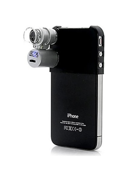 Iphone5 Için Uyumlu Kapaklı Lens Mikroskop Taşınabilir Mini Cep Boyutu LED Mikroskop NO.9882IP5II fırsatları