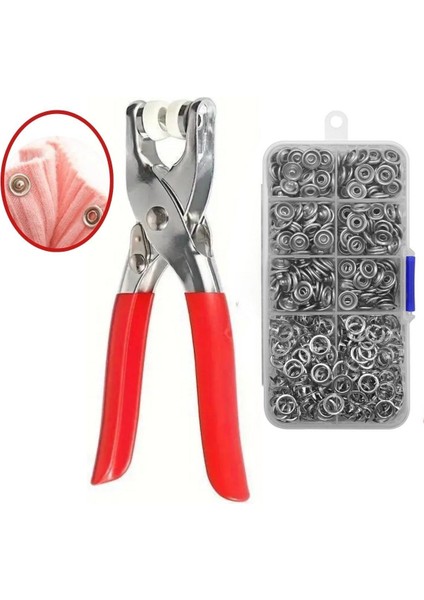 Metal 200 Pcs Çıtçıt ve Pense Seti Makinesi Bebek Elbise Çıtçıt Montaj Seti