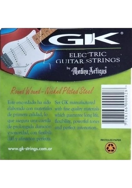 Medina Artigas – Gk Electric Guitar Strings – 2009 – Extra Light 9-42 – Round Wound – Nickel Plated modelleri