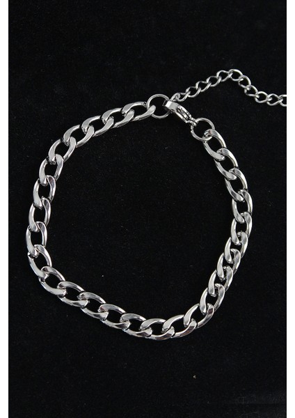 Bfs 316L Çelik Kalın Klasik Model Gümüş Renk Erkek Bileklik