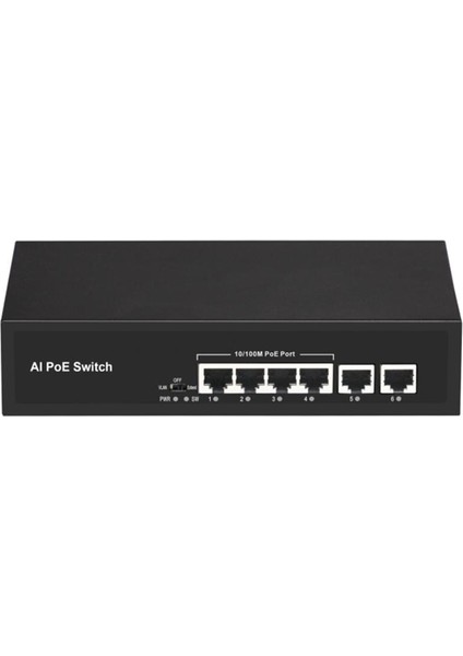 Uranıum POE-4020-55W 4 Port 10/100 + 2 Port 10/100 RJ45 Uplınk Poe Swıtch (Realtek Chıpset)