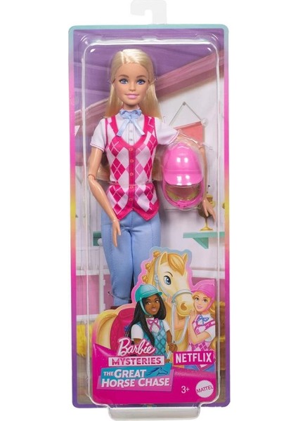 Bfs HXJ38 Barbie Binici Bebek - Malibu -Barbie Mysteries: The Great Horse Chase