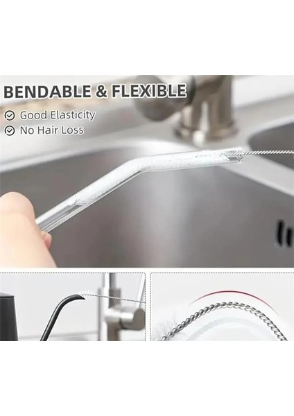 ® 6 Adet Pipet Temizleme Fırçası Suluk Akvaryum Biberon Temizlik Fırça Seti Cam Metal Çelik Bambu