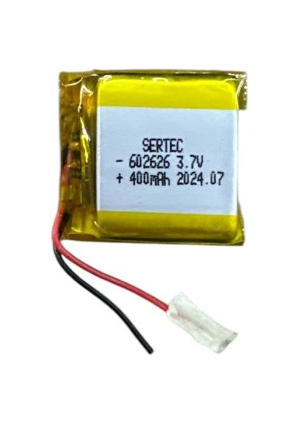 602626 3.7V 400MAH Li-Polymer Pil DEVRELI/1.5A