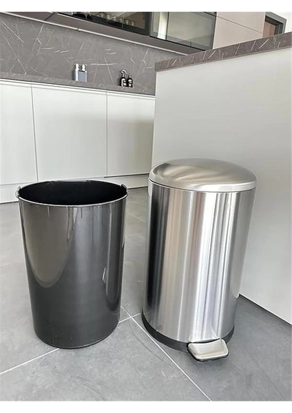 ME903006BOMBE Kapaklı Çelik Çöp Kovası 30LT Fırçalı, Siyah fiyatları