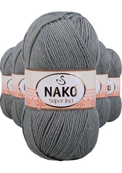 5 Adet Süper Inci El Örgü İpi 100 gr Pastel Yeşil 11537