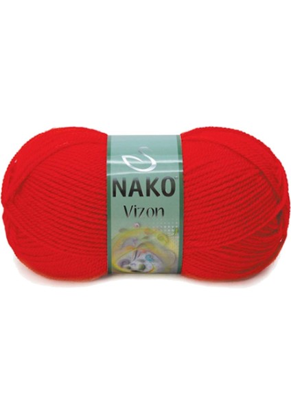 5 Adet Vizon Premium Akrilik El Örgü İpi Yünü Renk NO:207 Alev Kırmızı fiyatları