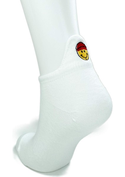 6 Çift Emoji Desen Nakış Baskılı Kadın Pamuklu Bilek Çorap modelleri