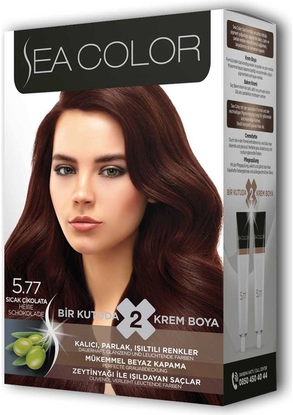 2x2 Tüp Krem Saç Boyası Seti Sıcak Çikolata No:5.77 modelleri
