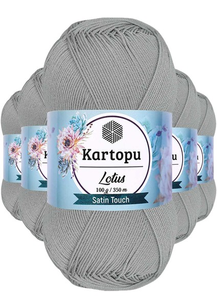 5 Adet Lotus Bikini Büstiyer Bluz Örgü İpi K941 Açık Gri