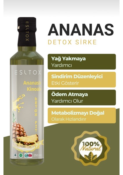 , Ananas Detoks Sirkesi – Metabolizma Hızlandırıcı, Ödem Attırıcı ve Kilo Vermeye Yardımcı Doğal 250 ml modelleri