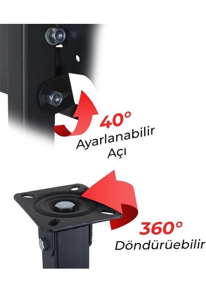 Powermaster Pm-32 Led/lcd/plazma 70-90-110 cm Dar Ağız 45 Derece Açılı Tavan Tv Askı Aparatı fiyatları