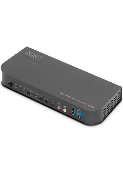 Digitus 2 Port USB 3.0 Displayport Kvm Switch, 4K60Hz, Kvm (Keyboard/video Monitor/mouse) Periferi (Çevre Cihazlarla (Usb) Bağlantı Kurabilir) Switch, Kvm Bağlantı Kablosu Ürün Beraberinde Gelmektedir