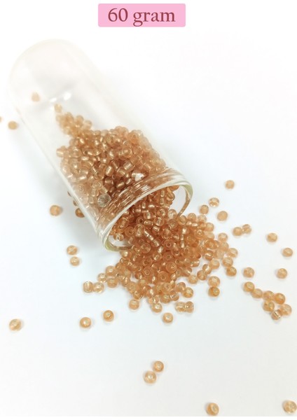 Dökme Cam Kum Boncuk (8/0) 3 mm - 60 Gram - Şeffaf Bal Rengi - BNC184
