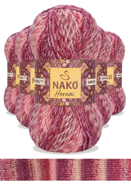 5 Adet Hercai Ebruli Hırka Kazak Atkı Bere El Örgü İpi Yünü 7318