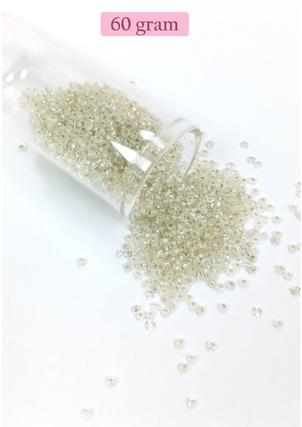 Dökme Cam Kum Boncuk (11/0) 2 mm - 60 Gram - Şeffaf - BNC069
