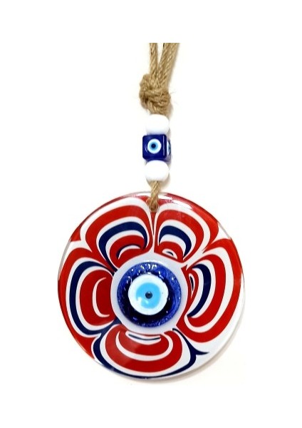 Cam Nazar Boncuklu Kırmızı Şeker Modelli Duvar Süsü modelleri