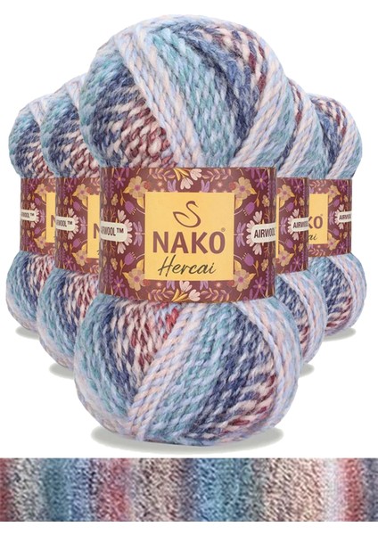 5 Adet Hercai Ebruli Hırka Kazak Atkı Bere El Örgü İpi Yünü 28132