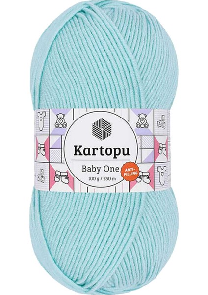 1 Adet Baby One Tüylenmeyen El Örgü İpi Yünü Bebe Mavi K578