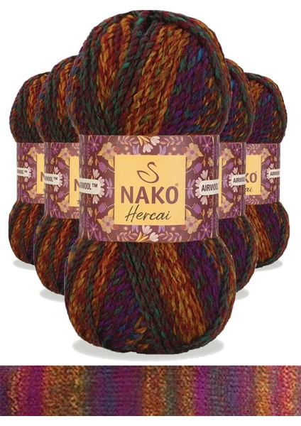 5 Adet Hercai Ebruli Hırka Kazak Atkı Bere El Örgü İpi Yünü 7131