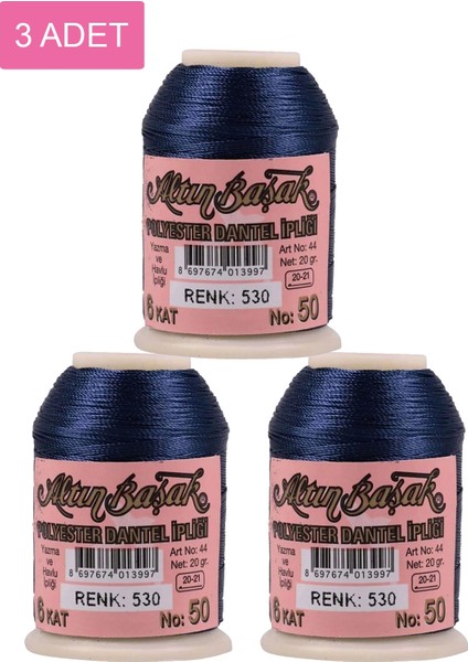 3 Adet Oya ve Dantel İpi 20 gr - Royaleks - No: 530