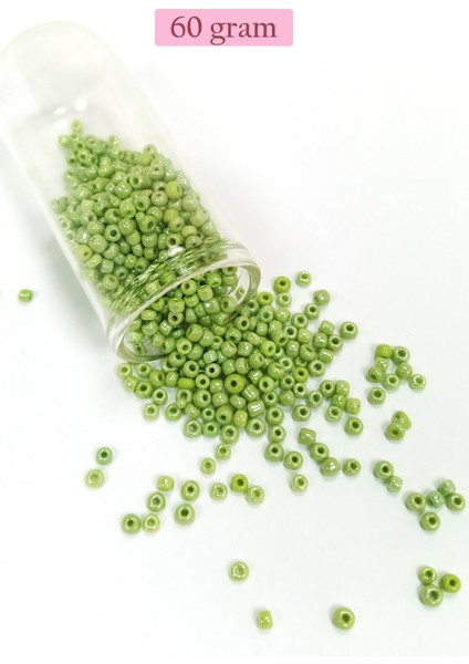 Dökme Cam Kum Boncuk (8/0) 3 mm - 60 Gram - Çimen Yeşili - BNC193