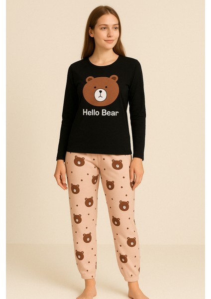 Sude Hello Bear Likralı Gawzera Pijama Takımı modelleri