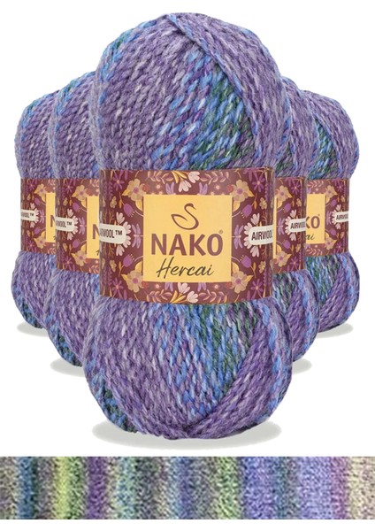 5 Adet Hercai Ebruli Hırka Kazak Atkı Bere El Örgü İpi Yünü 7248