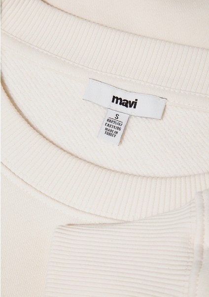 Bisiklet Yaka Ekru Sweatshirt 1S10387-70049