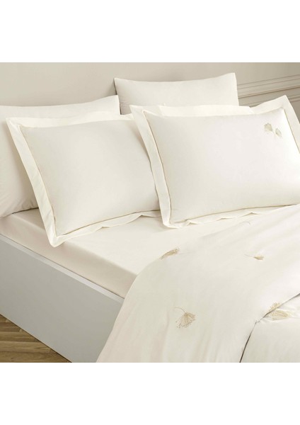 Premium Dandelo Pamuk Brode Çift Kişilik Nevresim Takımı Beyaz modelleri