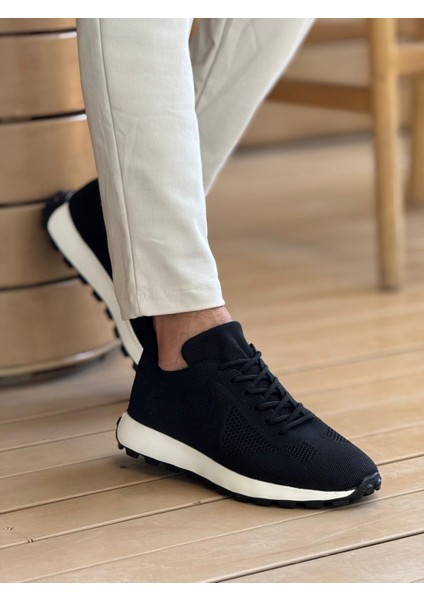 Solederva - Triko Erkek Ayakkabı Sıyah - MN2409