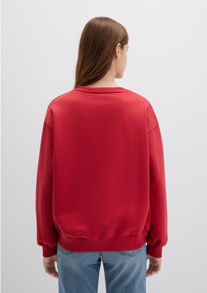 Mavi Logo Baskılı Kırmızı Sweatshirt 1S10381-80638 fırsatları