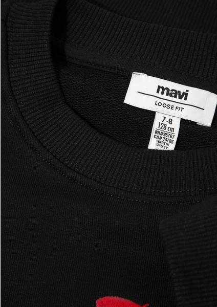 Köpek Nakışlı Siyah Sweatshirt 7S10132-900 indirimleri