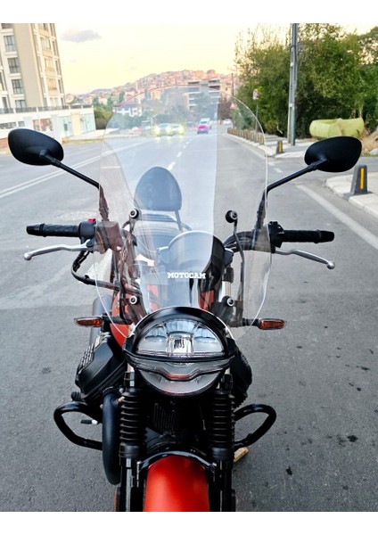 Moto Guzzi V7 Stone Siperlik Ön Cam 2021-2023 Model 53CM Şeffaf Renkli 4mm Aparatsızdır