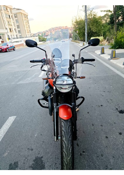 Moto Guzzi V7 Stone Siperlik Ön Cam 2021-2023 Model 53CM Şeffaf Renkli 4mm Aparatsızdır