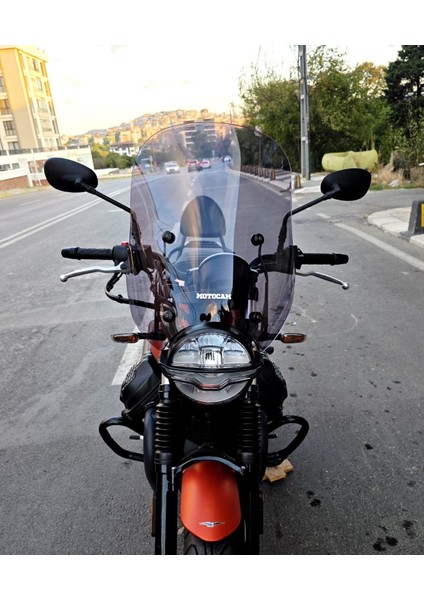 Moto Guzzi V7 Stone Siperlik Ön Cam 2021-2023 Model 53CM Füme Renkli 4mm Aparatsızdır