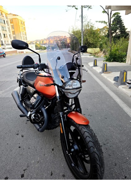 Moto Guzzi V7 Stone Siperlik Ön Cam 2021-2023 Model 53CM Füme Renkli 4mm Aparatsızdır