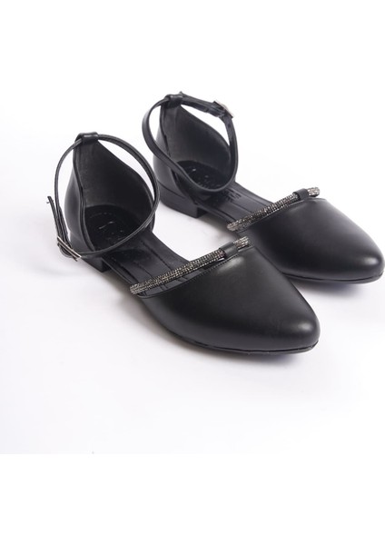 Monıca Tokalı Ortopedik Rahat Taban Taş Detaylı Kadın Babet Ayakkabı Cst - Siyah fırsatları