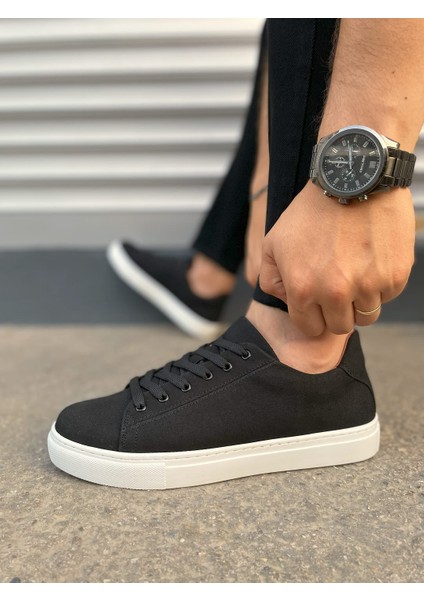 JY122 Mode Bağcıklı Süet Erkek Günlük Sneaker Ayakkabı Sbt - Siyah modelleri