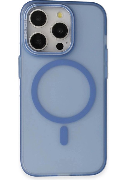 iPhone 14 Pro Frost Standlı Magsafe Kapak - Sierra BLUE-(5796)