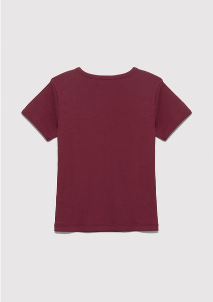 Mavi Logo Baskılı Bordo Tişört 7610350-70393 fırsatları