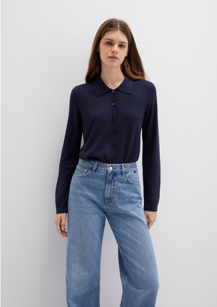 Yün Karışımlı Lacivert Triko Polo 1710700-89101 modelleri