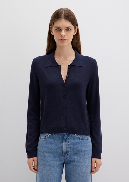 Yün Karışımlı Lacivert Triko Polo 1710700-89101