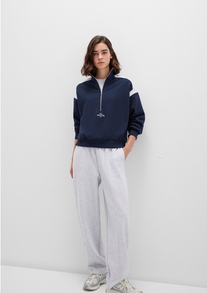 Yarı Fermuarlı Lacivert Sweatshirt 1S10360-32184 fiyatları